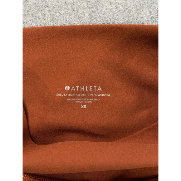 Athleta Womens Salutation Stash Pocket Leggings Burnt Orange Size XS - Picture 3 of 7